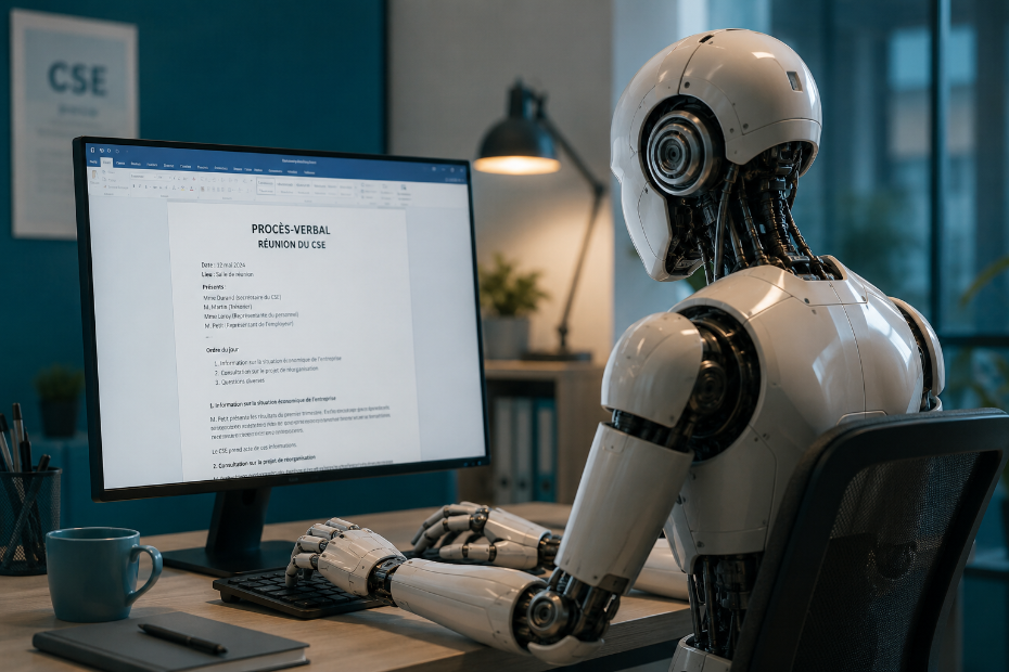 Robot devant un ordinateur